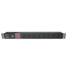 PI Manufacturing TL-RM8-1 8 Outlet 19 inch 1U Rackmount Power Strip 15AMP picture