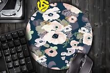 Blush and Navy Floral #1 Round Mouse Pad Mousepad picture