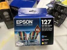 New Genuine Epson 127XL Cyan, Magenta, Yellow Color Combo Ink Cartridges 07/2023 picture