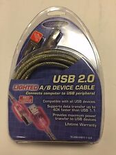 DYNEX USB 2.0 Red Lighted A/B Device Cable 6'5