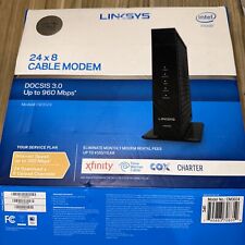 Linksys CM3024 24 X 8 Cable Modem Docsis 3.0 Intel With Adapter Used picture