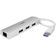 StarTech.com 3 Port Portable USB 3.0 Hub plus Gigabit Ethernet - Built-In Cable  picture