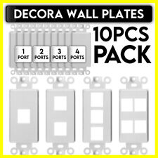 10Pcs White 1 2 3 4 Ports Single Gang Decora Wall Plate Insert for Keystone Jack picture