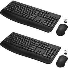 2 pack Wireless Keyboard & Mouse Combo, Full-Sized 2.4GHz Optical Wireless Mouse picture
