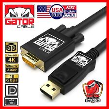 DisplayPort to VGA Cable Adapter For HDTV PC Desktop Monitor Video 4K 1080P 6FT picture