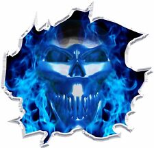 Blue Smoke Laughing Skull Sticker Decal (Select your Size) picture