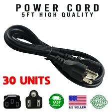 Lot of 1-100 AC Power Cord Cable 3 Prong Plug 5FT Standard PC Computer Monitor picture
