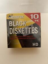 Memorex New Black Diskettes 3.5 Inch Floppy HD 10 Pk NOS PC Formatted picture