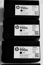 3 Mostly New Genuine HP 950XL BLACK Inkjets 90% Ink Remaining 2019 - 2020 picture