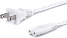 2 Prong AC Power Cord - NEMA 1-15P to C7 - Figure 8 Rnd, 18 AWG - White, 8 Feet picture