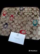 COACH POPPY EMBROIDERED SIGNATURE JACQUARD UNIVERSAL TABLET LAPTOP SLEEVE CASE picture