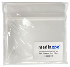 Resealable Clear OPP Bags for 5.2mm Slimline CD Jewel Case Lot picture