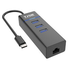 USB Type-C Hub Gigabit Ethernet 1000M LAN RJ45 Network Adapter w/3 USB 3.0 Ports picture