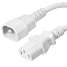 15 PACK LOT 10ft C14 - C13 White Power Cord 14AWG 10A/1250W 125V 3-Prong 3M picture