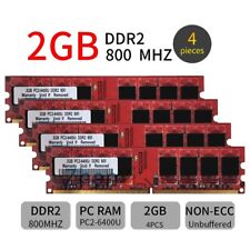 8GB 4x 2GB 1GB DDR2 PC2-6400U 800MHz 240Pin DIMM RAM Red Desktop PC emory LOT picture