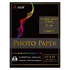 A-SUB Premium Double Sided Photo Paper Luster 8.5 x 11 Inch 74lb for Inkjet P... picture