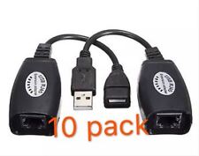 Lot 10 USB Extension Ethernet RJ45 Cat5e/6 CableAdapter Extender Over Repeater  picture