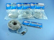 4 Leviton Gray Cat 5e 50 Ft Ethernet Patch Cords Network Cables Booted 5G455-50G picture