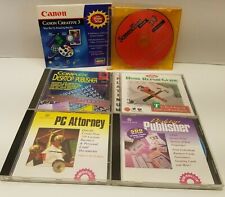 6 VTG PC How To Software CDs Lot 90s/2000s Canon, law, Home Repair, Publisher, + picture