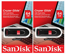 SanDisk 128GB (Set of 2x 64GB) Cruzer GLIDE USB Flash Pen Drive Sealed Retail Pk picture