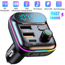 Bluetooth5.0 Car Adapter FM Transmitter USB AUX Radio Handsfree MP3 Music Player picture