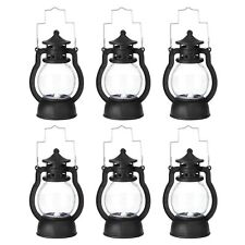 5 Inch Mini Lantern, 6 Pack Hanging Decorative LED Candle Vintage Lantern Black picture