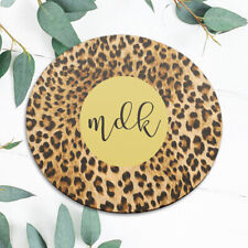 Custom Cheetah Leopard Monogram Mouse Pad Mat Office Desk Table Accessory Gift picture
