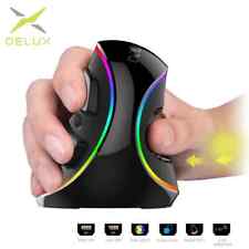 Delux M618 plus Ergonomics Vertical Gaming Mouse 6 Buttons 4000 DPI RGB Wired picture