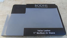 NEW Bodhi Italian Leather 11” MacBook Air Sleeve Black Mac Book -  picture