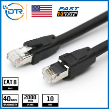 CAT 8 Ethernet Cable 10 ft Heavy Duty 40 Gbps PIMF RJ45 picture