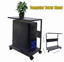 2-Tier Computer Tower Stand, Under Desk CPU Stand PC Stand w/ Rolling Wheels picture