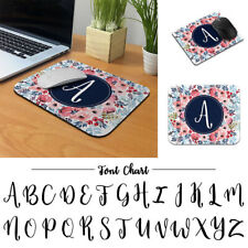 Letter Monogram Initial Flower Gaming Mouse Mat Pad Non-Slip Rectangle Mousepad picture