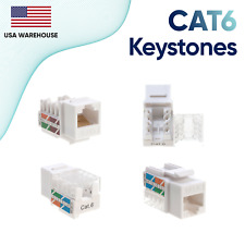 Cat6 Keystone Jack Network Ethernet RJ45 Plug 110 Snap-In Punchdown Pack LOT picture