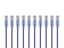 SlimRun Cat6A Ethernet Patch Cable RJ45 Stranded UTP Wire 30AWG 6in Purple 10pk picture