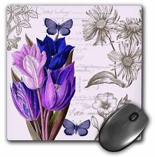 3dRose Natural Purple Tulips Vintage Art - Flowers MousePad picture
