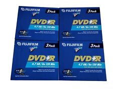 (LOT OF 4) Fujifilm DVD+R Discs For Data Video 4.7 GB/Go 120 Min 3 Pack New picture