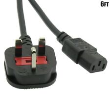 6FT Power Cord Cable UK Plug 3-Prong to IEC 320 C13 250V 13A Black picture
