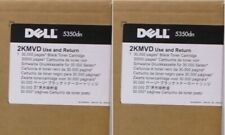 2 GENUINE Dell Factory Sealed 2KMVD 5350DN Toner Cartridges Extra Hi Yld 5350dn picture