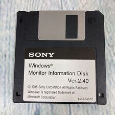 Vintage Sony Monitor Information Disk Version 2.40 for Windows 3.5