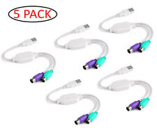 5Pack Dual PS2 Female to USB Male Converter Adapter Cable for Mouse Keyboard picture