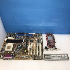 ~ Vintage ASUS A7V Socket-462/A KT133 ATX Motherboard w/ Video card & I/O plate picture