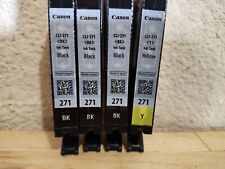NEW GENUINE CANON INK CARTRIDGE LOT X4 BLACK BK271 (3) Y271 YELLOW (1)  picture