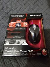 Microsoft Wireless Laser Mouse 5000 Tilt Wheel 1000dpi Metallic Black New Sealed picture