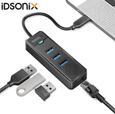 iDsonix USB C Type-C to 3-Port USB 3.0 Hub & RJ45 Gigabit Ethernet Adapter picture