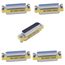 10Pcs 25 Pin Vga Gender Changer Coupler Adapter Db25 2-Row Female To Male Mini picture