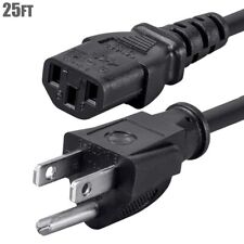 25FT 3-Conductor 14 Gauge NEMA 5-15P to IEC320 C13 PC Power Cord Cable picture