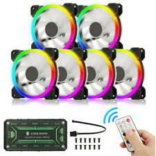6 Pack RGB LED Quiet Computer Case PC Cooling Fan 120mm With Remote Control picture