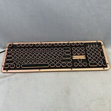 AZIO Keyboard Retro Classic Typewriter Backlit Mechanical Computer USB Rose Gold picture