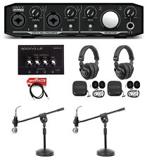 Mackie Podcast Podcasting Bundle w/ Interface+(2) Mics+(2) Headphones+Amp+Stands picture