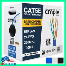 Cat5e Cable Bulk 1000 FT LAN Ethernet Pure Copper Wire CMR UL Rated Cat 5e Cord picture